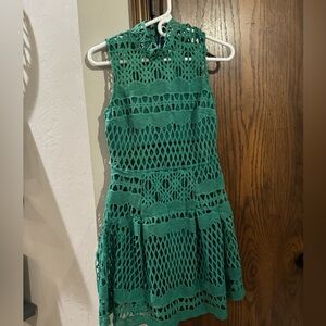Green dress with cutout detail